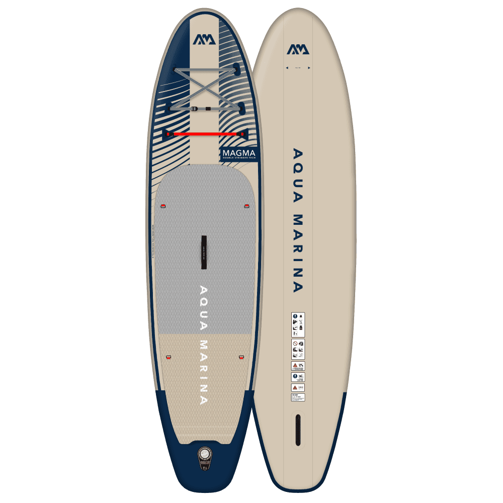 Aqua Marina 11’2″ Magma (Earth Wave) - Advanced All-around iSUP, 3.4m/15cm, with carbon/fiberglass hybrid PASTEL paddle and coil leash - ShopHubDepot