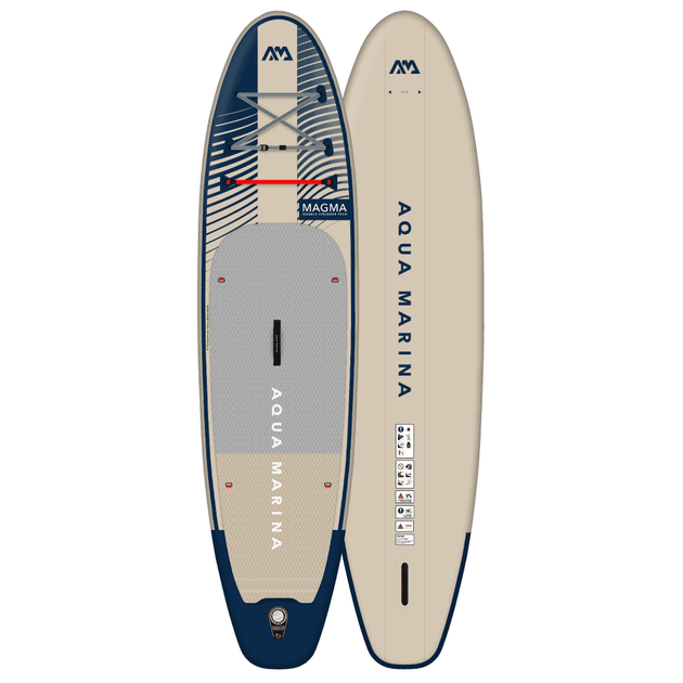 Aqua Marina 11’2″ Magma (Earth Wave) - Advanced All-around iSUP, 3.4m/15cm, with carbon/fiberglass hybrid PASTEL paddle and coil leash - ShopHubDepot
