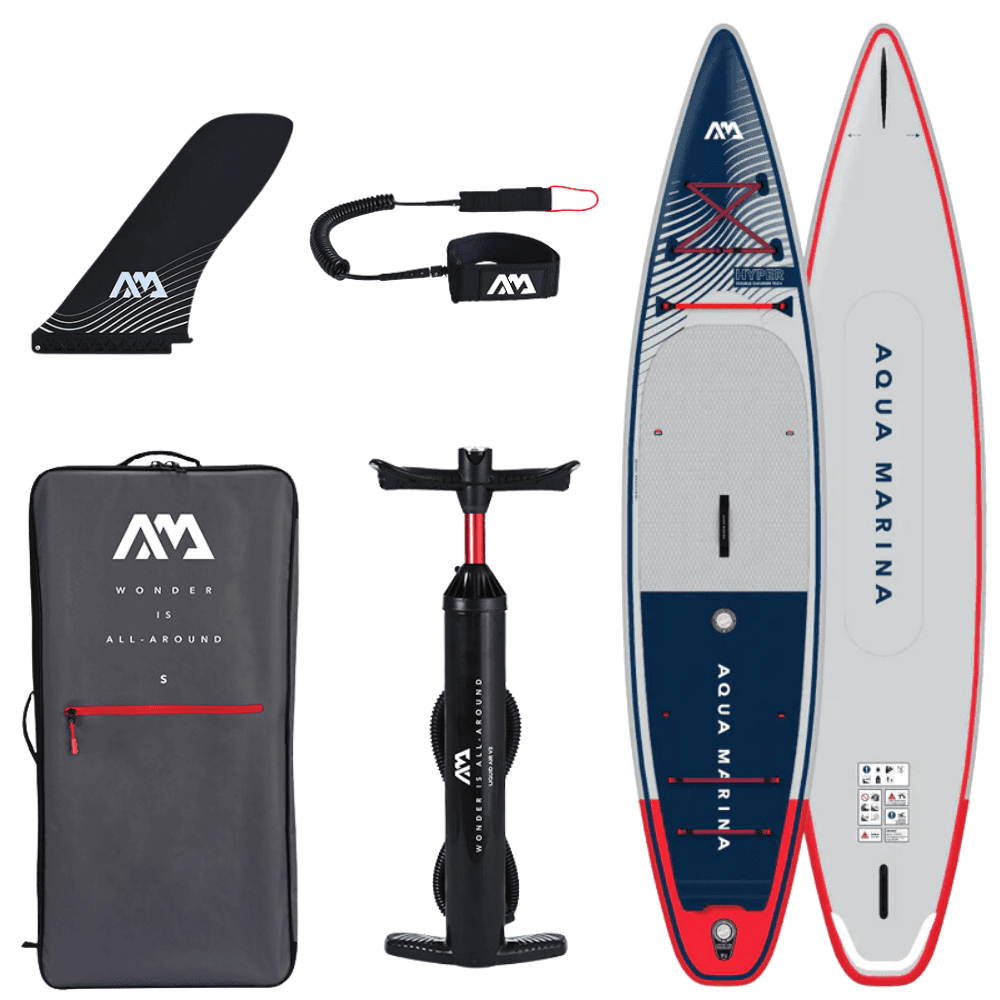 Aqua Marina 12′ 6″ Hyper (Navy) - Touring iSUP, 3.81m/15cm, with coil leash - ShopHubDepot