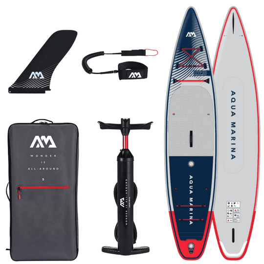 Aqua Marina 12′ 6″ Hyper (Navy) - Touring iSUP, 3.81m/15cm, with coil leash - ShopHubDepot