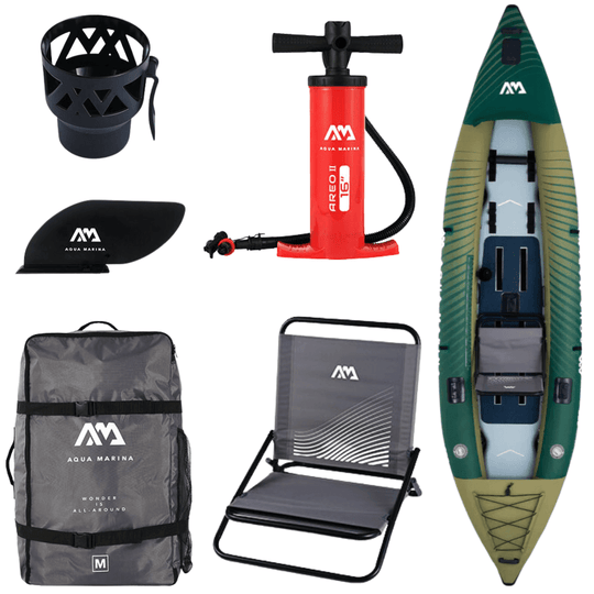Aqua Marina 13’1 Caliber Angling Kayak 1/2-person. DWF Deck. Foldable fishing seat x1, Cup holder. (paddle excluded) - ShopHubDepot