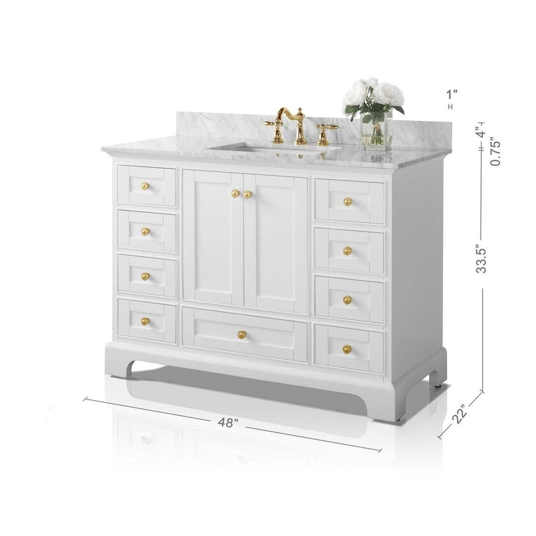 Ancerre Audrey Bathroom Vanity Set - VTS-AUDREY-48-W-CW - ShopHubDepot