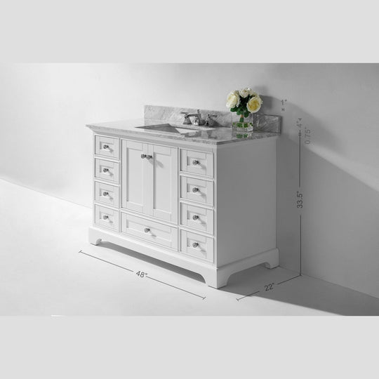 Ancerre Audrey Bathroom Vanity Set - VTS-AUDREY-48-W-CW - ShopHubDepot