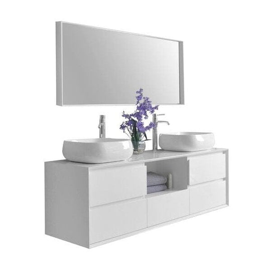 Ancerre Catherine Bathroom Vanity with Solid Surface Top Cabinet Set Collection - VTSM-CATHERINE-63-W - ShopHubDepot