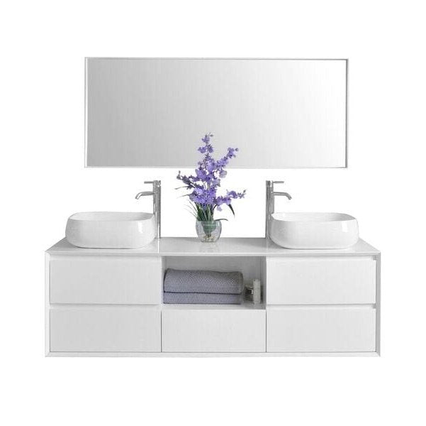 Ancerre Catherine Bathroom Vanity with Solid Surface Top Cabinet Set Collection - VTSM-CATHERINE-63-W - ShopHubDepot