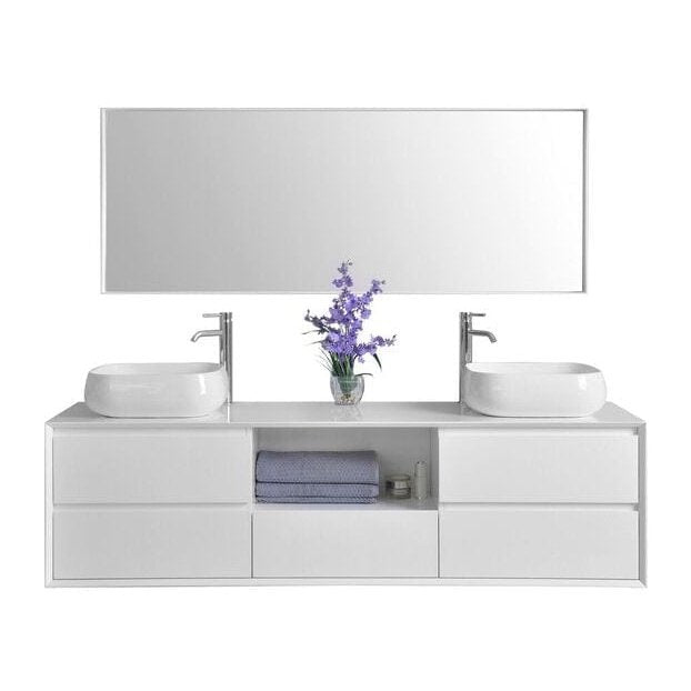 Ancerre Catherine Bathroom Vanity with Solid Surface Top Cabinet Set Collection - VTSM-CATHERINE-63-W - ShopHubDepot