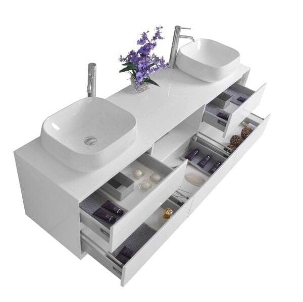 Ancerre Catherine Bathroom Vanity with Solid Surface Top Cabinet Set Collection - VTSM-CATHERINE-63-W - ShopHubDepot