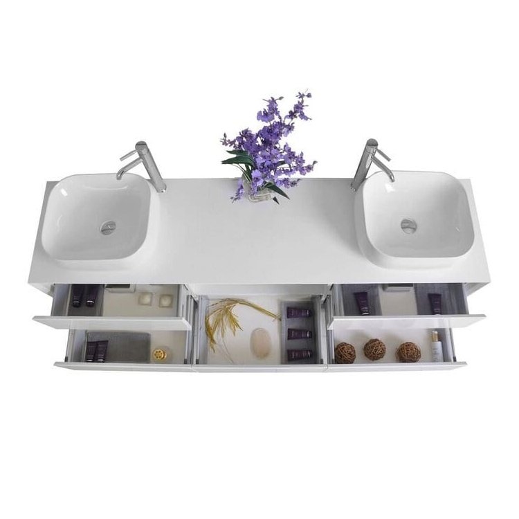 Ancerre Catherine Bathroom Vanity with Solid Surface Top Cabinet Set Collection - VTSM-CATHERINE-63-W - ShopHubDepot