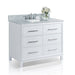 Ancerre Ellie Bathroom Vanity with Sink and Carrara White Marble Top Cabinet Set - VTS-ELLIE-42-W-CW - ShopHubDepot