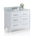 Ancerre Ellie Bathroom Vanity with Sink and Carrara White Marble Top Cabinet Set - VTS-ELLIE-42-W-CW - ShopHubDepot