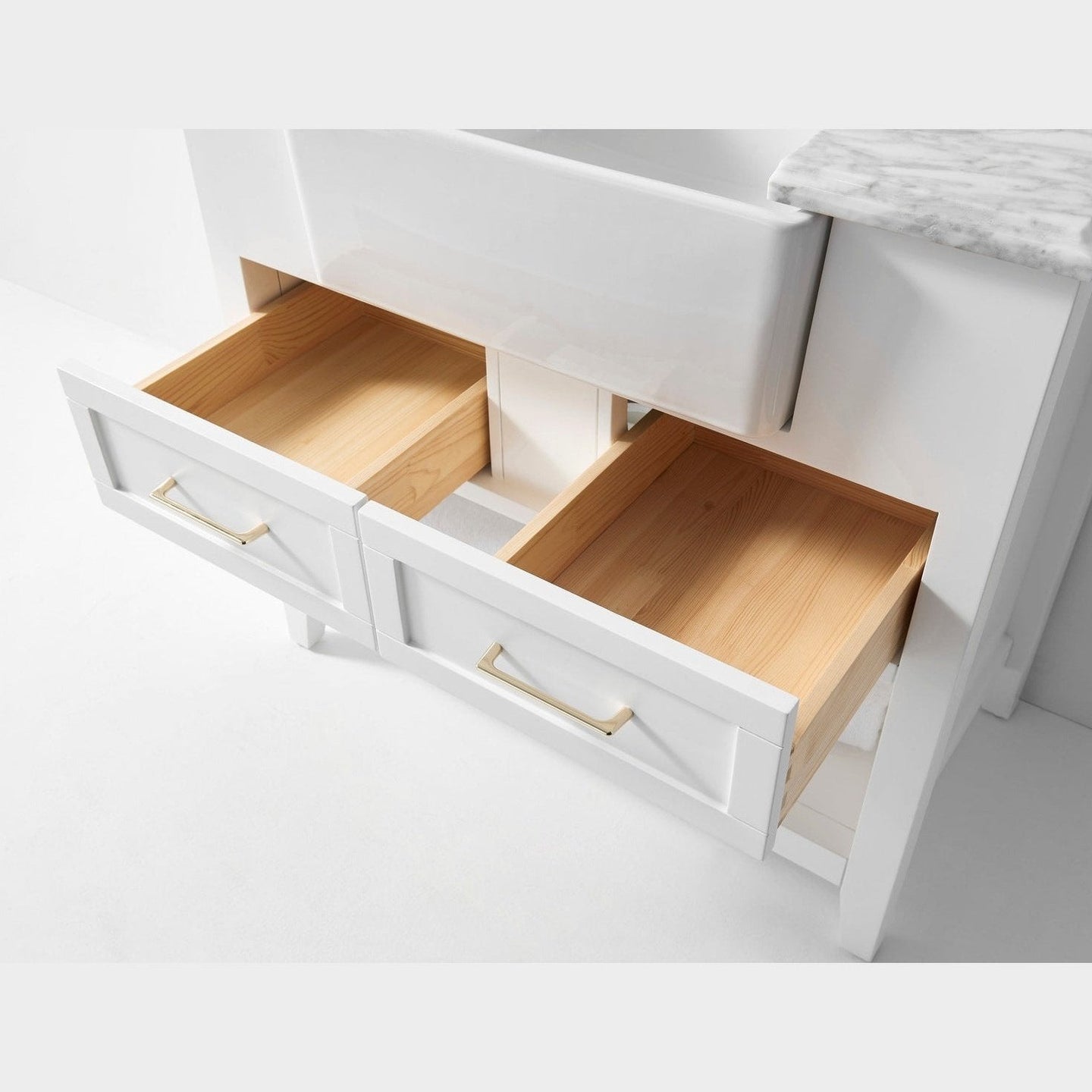 Ancerre Hayley Bathroom Vanity with Sink and Carrara White Marble Top Cabinet Set - VTS-HAYLEY-36-W-CW - ShopHubDepot