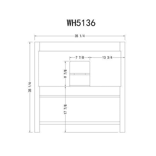 Legion Furniture 36 Inch Solid Wood Vanity | WH5136 - ShopHubDepot