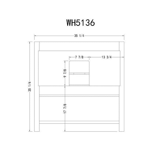 Legion Furniture 36 Inch Solid Wood Vanity | WH5136 - ShopHubDepot