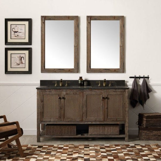 Legion Furniture 60 Inch Solid Wood Vanity in Brown with Moon Stone Top | WH5160-BR - ShopHubDepot