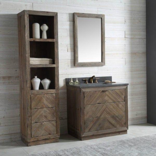 Legion Furniture WH8536 36 Inch Wood Vanity in Brown with Marble Top, No Faucet - ShopHubDepot