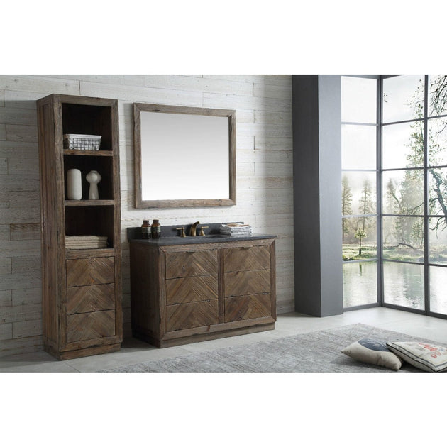 Legion Furniture WH8548 48 Inch Wood Vanity in Brown with Marble WH5148 Top, No Faucet - ShopHubDepot