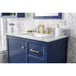 Legion Furniture WLF2136-B 36 Inch Blue Finish Sink Vanity Cabinet with Carrara White Top - ShopHubDepot