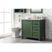 Legion Furniture WLF2136-VG 36 Inch Vogue Green Finish Sink Vanity Cabinet with Carrara White Top - ShopHubDepot