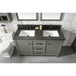 Legion Furniture WLF2154-PG 54 Inch Pewter Green Finish Double Sink Vanity Cabinet with Blue Lime Stone Top - ShopHubDepot