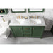 Legion Furniture WLF2154-VG 54 Inch Vogue Green Finish Double Sink Vanity Cabinet with Carrara White Top - ShopHubDepot