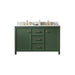 Legion Furniture WLF2154-VG 54 Inch Vogue Green Finish Double Sink Vanity Cabinet with Carrara White Top - ShopHubDepot