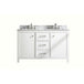 Legion Furniture WLF2154-W 54 Inch White Finish Double Sink Vanity Cabinet with Carrara White Top - ShopHubDepot