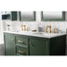 Legion Furniture WLF2160D-VG 60 Inch Vogue Green Finish Double Sink Vanity Cabinet with Carrara White Top - ShopHubDepot