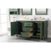 Legion Furniture WLF2160D-VG 60 Inch Vogue Green Finish Double Sink Vanity Cabinet with Carrara White Top - ShopHubDepot