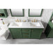 Legion Furniture WLF2160D-VG 60 Inch Vogue Green Finish Double Sink Vanity Cabinet with Carrara White Top - ShopHubDepot