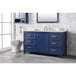 Legion Furniture WLF2160S-B 60 Inch Blue Finish Single Sink Vanity Cabinet with Carrara White Top - ShopHubDepot