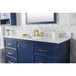 Legion Furniture WLF2160S-B 60 Inch Blue Finish Single Sink Vanity Cabinet with Carrara White Top - ShopHubDepot