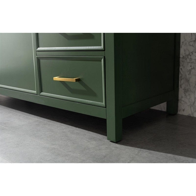 Legion Furniture WLF2160S-VG 60 Inch Vogue Green Finish Single Sink Vanity Cabinet with Carrara White Top - ShopHubDepot