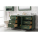 Legion Furniture WLF2160S-VG 60 Inch Vogue Green Finish Single Sink Vanity Cabinet with Carrara White Top - ShopHubDepot