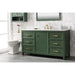 Legion Furniture WLF2160S-VG 60 Inch Vogue Green Finish Single Sink Vanity Cabinet with Carrara White Top - ShopHubDepot