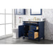 Legion Furniture WLF2236-B 36 Inch Blue Finish Sink Vanity Cabinet with Carrara White Top - ShopHubDepot