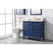 Legion Furniture WLF2236-B 36 Inch Blue Finish Sink Vanity Cabinet with Carrara White Top - ShopHubDepot