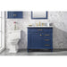 Legion Furniture WLF2236-B 36 Inch Blue Finish Sink Vanity Cabinet with Carrara White Top - ShopHubDepot