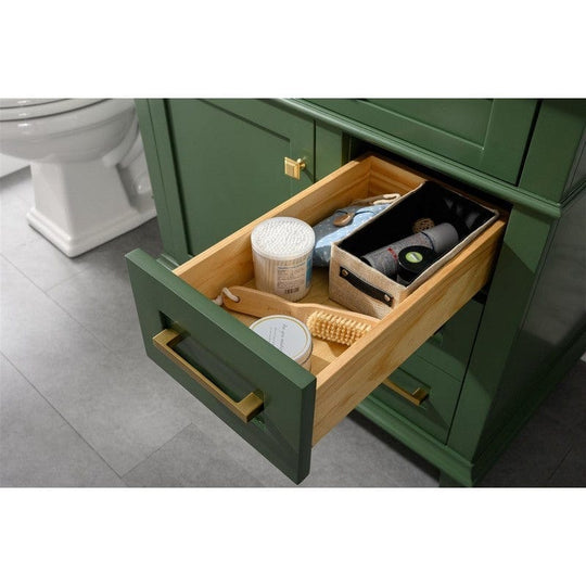 Legion Furniture WLF2236-VG 36 Inch Vogue Green Finish Sink Vanity Cabinet with Carrara White Top - ShopHubDepot