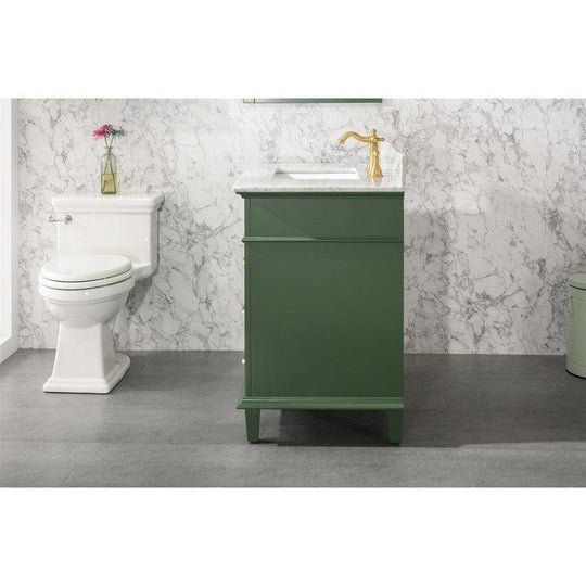 Legion Furniture WLF2236-VG 36 Inch Vogue Green Finish Sink Vanity Cabinet with Carrara White Top - ShopHubDepot