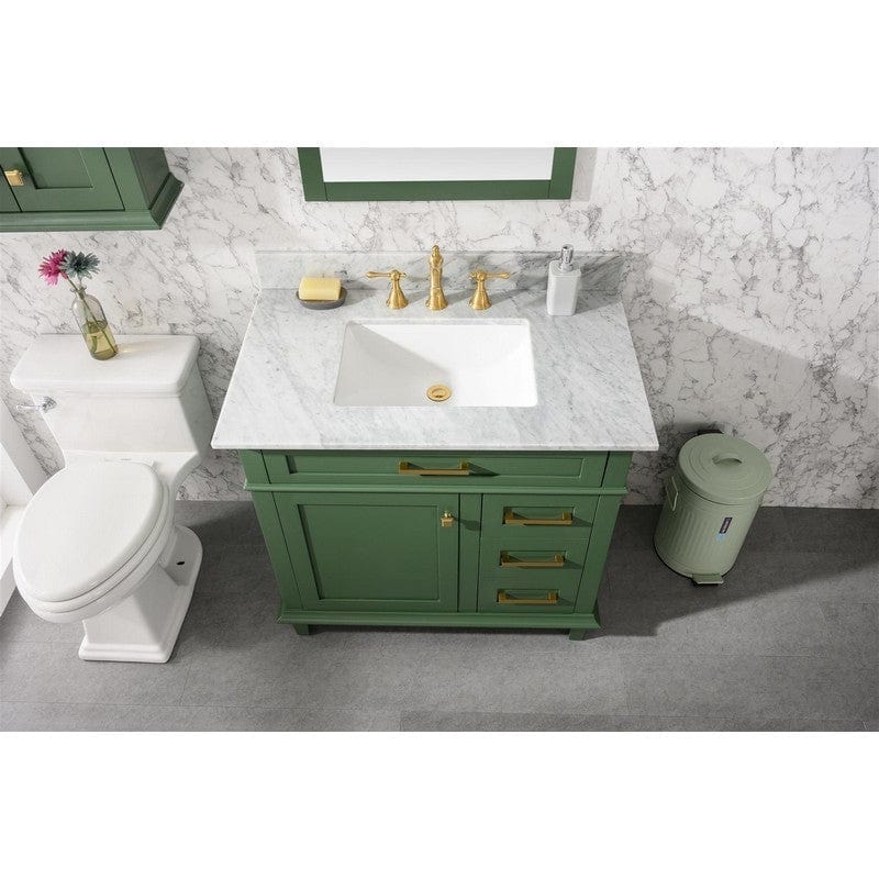 Legion Furniture WLF2236-VG 36 Inch Vogue Green Finish Sink Vanity Cabinet with Carrara White Top - ShopHubDepot