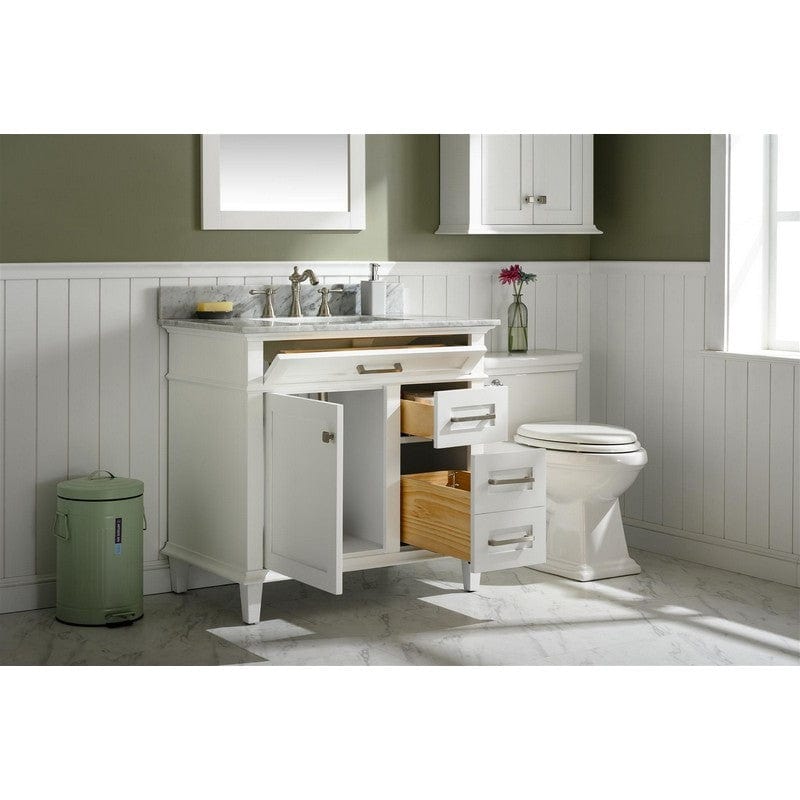 Legion Furniture WLF2236-W 36 Inch White Finish Sink Vanity Cabinet with Carrara White Top - ShopHubDepot