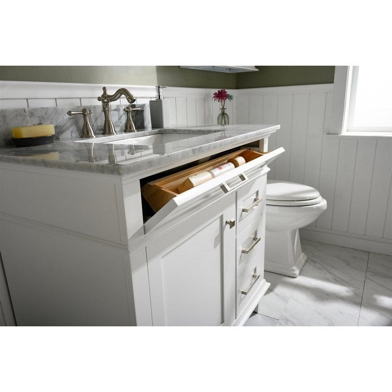 Legion Furniture WLF2236-W 36 Inch White Finish Sink Vanity Cabinet with Carrara White Top - ShopHubDepot