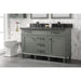 Legion Furniture WLF2254-PG 54 Inch Pewter Green Finish Double Sink Vanity Cabinet with Blue Lime Stone Top - ShopHubDepot