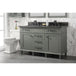 Legion Furniture WLF2254-PG 54 Inch Pewter Green Finish Double Sink Vanity Cabinet with Blue Lime Stone Top - ShopHubDepot