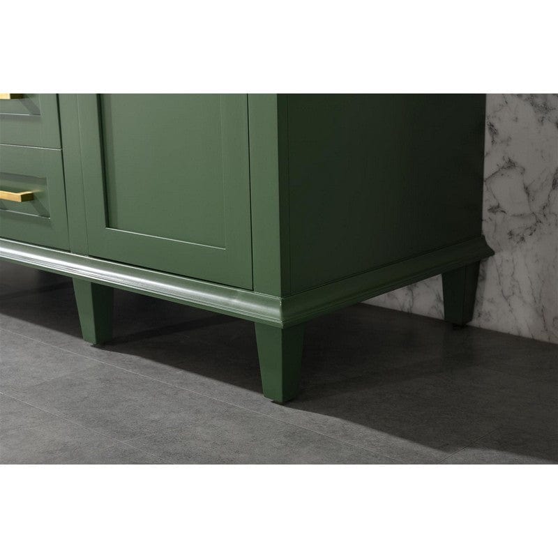 Legion Furniture WLF2254-VG 54 Inch Vogue Green Finish Double Sink Vanity Cabinet with Carrara White Top - ShopHubDepot