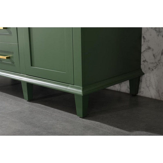 Legion Furniture WLF2254-VG 54 Inch Vogue Green Finish Double Sink Vanity Cabinet with Carrara White Top - ShopHubDepot