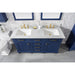 Legion Furniture WLF2260D-B 60 Inch Blue Finish Double Sink Vanity Cabinet with Carrara White Top - ShopHubDepot