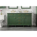 Legion Furniture WLF2260D-VG 60 Inch Vogue Green Finish Double Sink Vanity Cabinet with Carrara White Top - ShopHubDepot