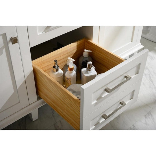 Legion Furniture WLF2260D-W 60 Inch White Finish Double Sink Vanity Cabinet with Carrara White Top - ShopHubDepot