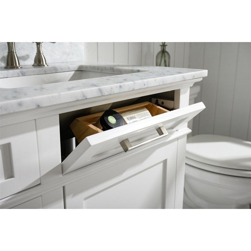 Legion Furniture WLF2260D-W 60 Inch White Finish Double Sink Vanity Cabinet with Carrara White Top - ShopHubDepot